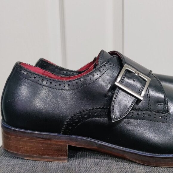 Moretti Black Label Leather Monk Strap Loafer Dress Shoes Men's Size 12 - Picture 5 of 12